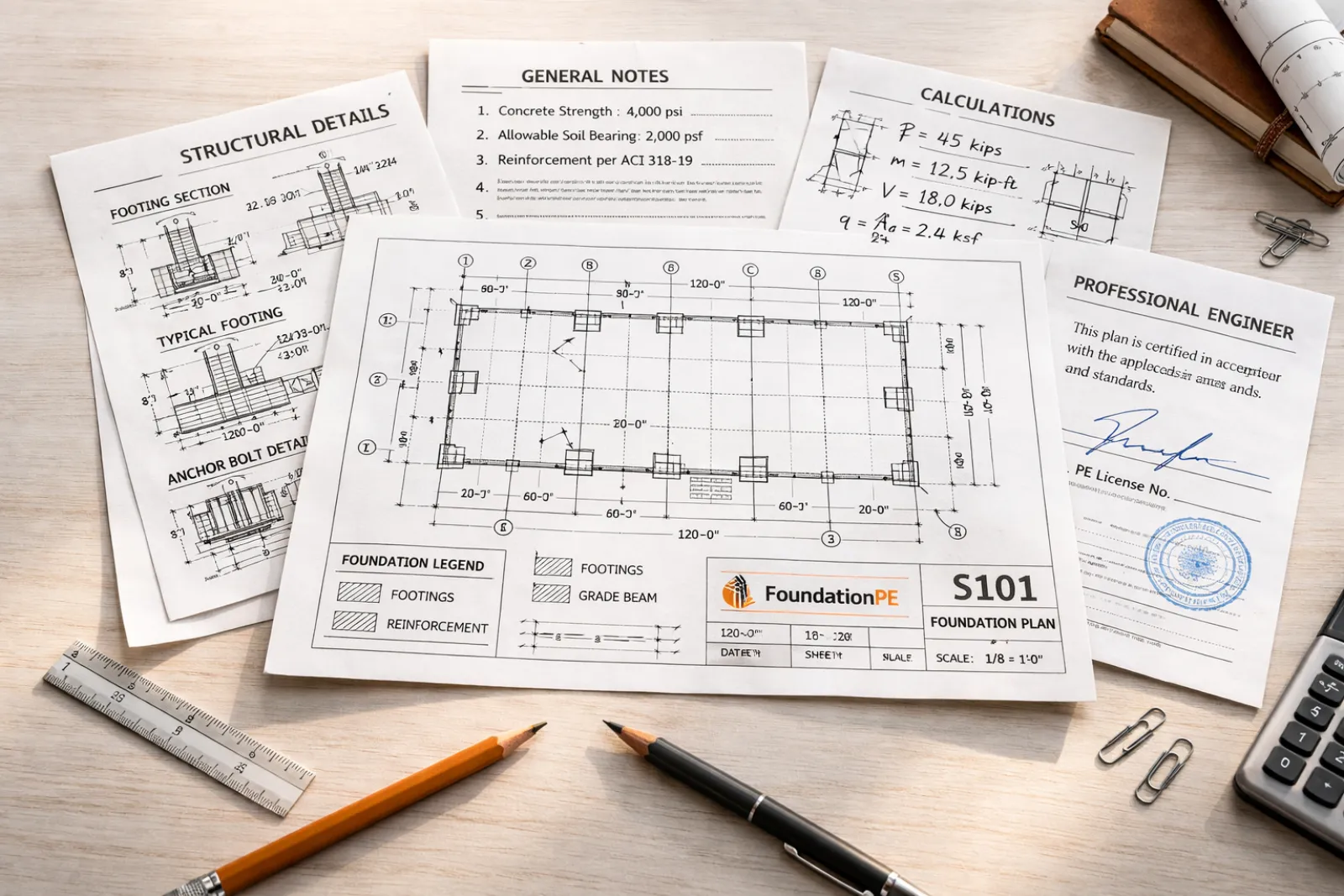 Flat lay of all five FoundationPE deliverable documents